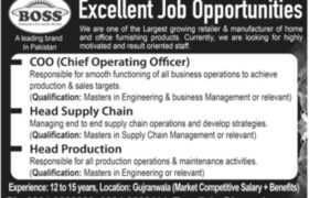 Jobs at BOSS Plastic Company Gujranwala 2022