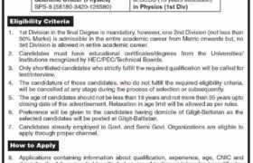 Jobs at Scientific & Tech Org Gilgit Baltistan 2022