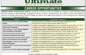 Jobs at Ultimate Whole Food Pvt Limited 2022