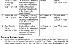 Jobs at University of AJK 2023