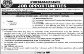 Jobs at NUML Hyderabad Branch 2023