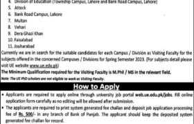 University of Education Lahore Careers 2023