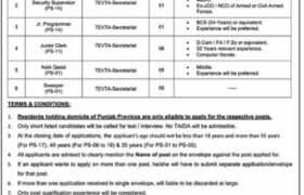 Jobs at TEVTA Secretariat Lahore 2023