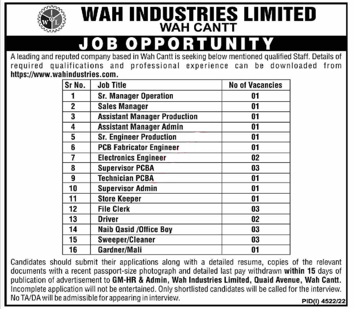 wah-industries-limited-careers-2023-latest-jobs-in-pakistan