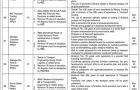 Positions at Pakistan Railways HQ Lahore 2023