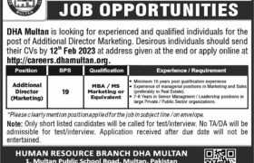 Job Available at DHA Multan 2023
