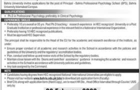 Bahria Professional Psychology School Jobs 2023
