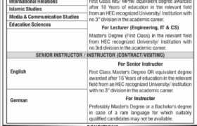 Vacancies at NUML University Karachi Campus 2023