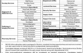 Jobs at Child Health Care Institute Sukkur 2023