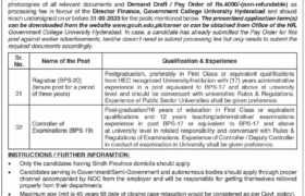 Positions at GC University Hyderabad 2023