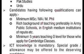 Jobs at Garrison Academy Kharian Cantt 2023