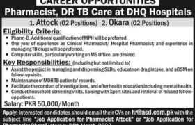 Pharmacist Required at DHQ Hospitals 2023