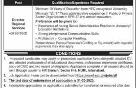 Job Opportunities at NUML Islamabad 2023