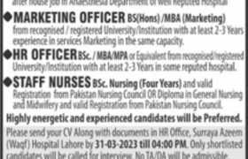 Jobs at Surraya Azeem Waqf Hospital 2023