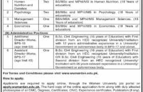 Positions at Women University Mardan 2023