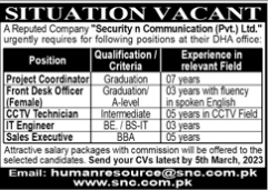 Jobs at Security n Communication Pvt Ltd 2023