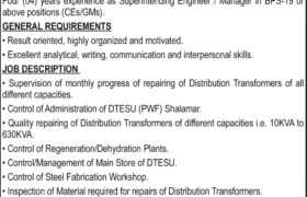 Job at DTESU Shalamar Lahore 2023