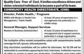 New Positions at Indus Hospital Karachi 2023