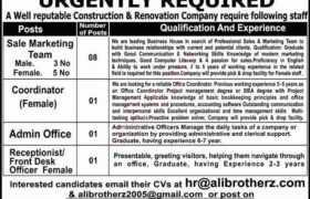 Job Opportunities at Ali Brotherz Construction 2023