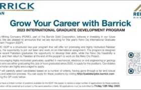 Barrick International Graduate Development Program 2023