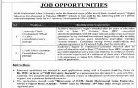 Jobs at Sindh Madressatul Islam University 2023