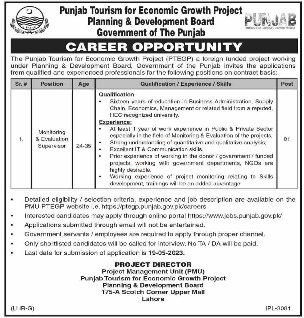 Planning & Development Board Punjab Jobs 2023