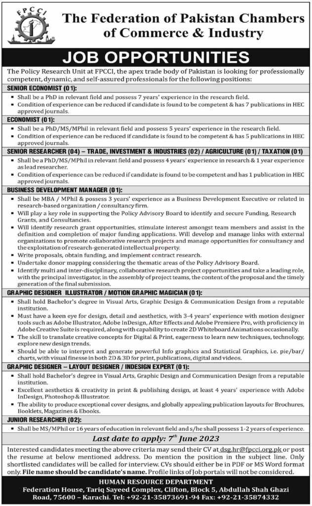 latest jobs in pakistan, jobs in pakistan, latest jobs pakistan, positions at policy research unit fpcci 2023, fpcci careers, jobs search, jobs hunt, latest jobs today, newspaper jobs today,