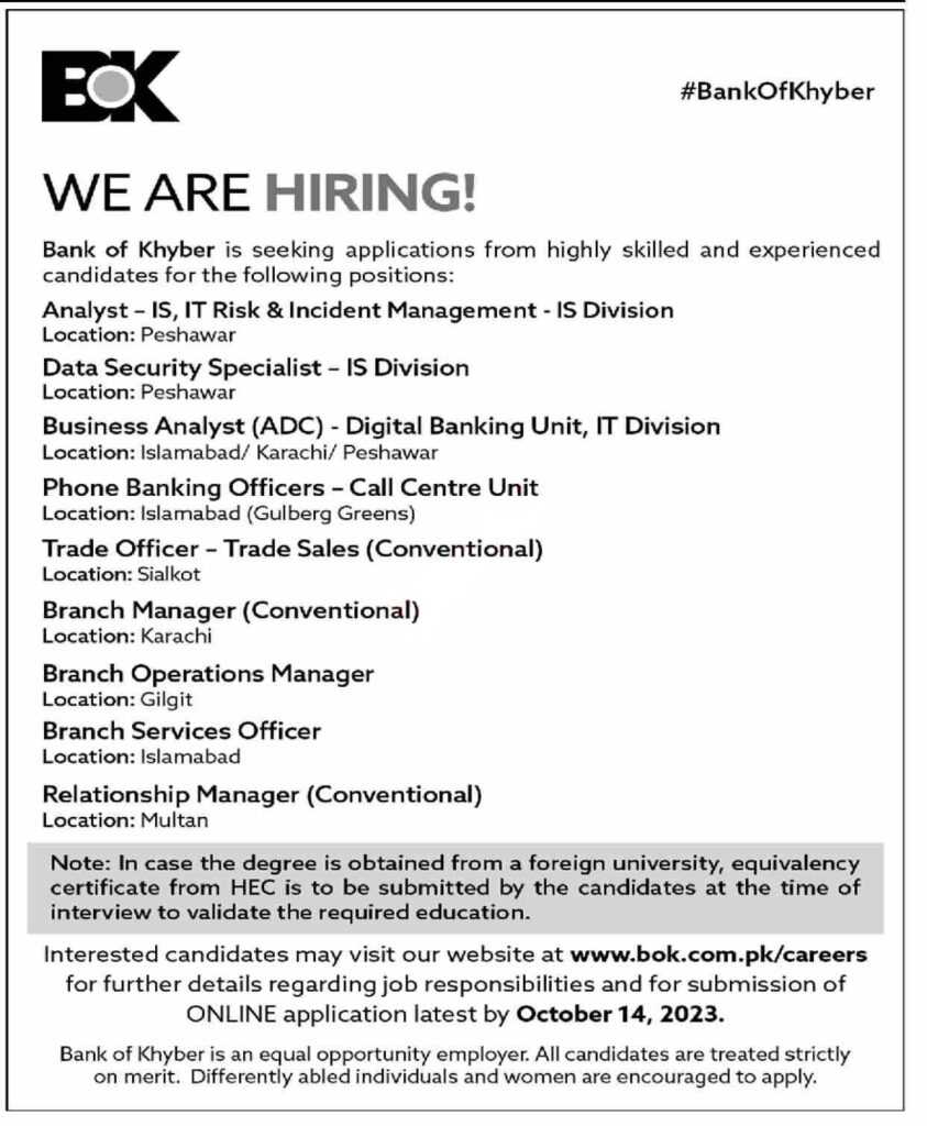 latest jobs in bank of khyber, bank of khyber jobs, latest bank of khyber jobs 2023, latest jobs in pakistan, jobs in pakistan, latest jobs pakistan, newspaper jobs today, latest jobs today, jobs today, jobs search, jobs hunt, new hirings, jobs nearby me