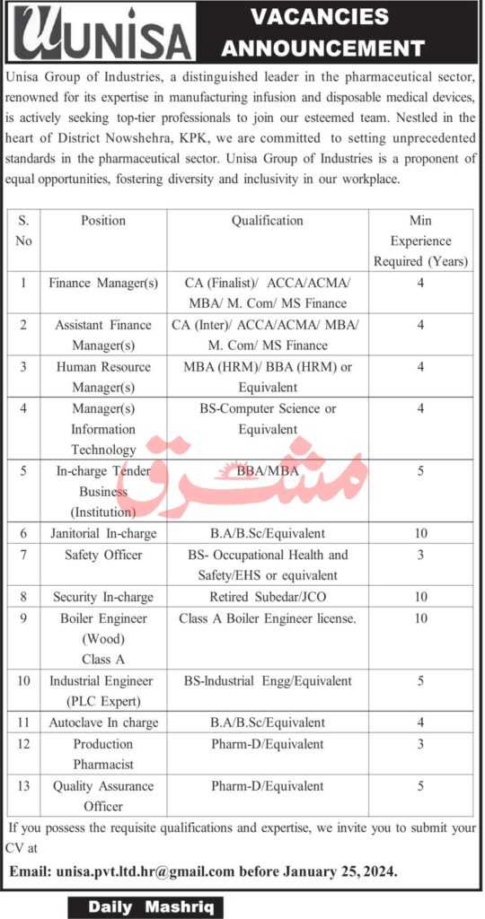 latest jobs in nowshera, jobs in kpk, jobs at unisa group of industries nowshera 2024, latest jobs in pakistan, jobs in pakistan, latest jobs pakistan, newspaper jobs today, latest jobs today, jobs today, jobs search, jobs hunt, new hirings, jobs nearby me,