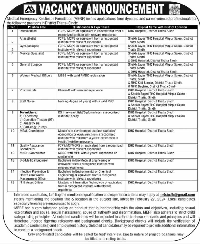 latest jobs in sindh, sindh govt jobs, new jobs at merf thatta sindh 2024, sindh govt jobs today, latest jobs in pakistan, jobs in pakistan, latest jobs pakistan, newspaper jobs today, latest jobs today, jobs today, jobs search, jobs hunt, new hirings, jobs nearby me,