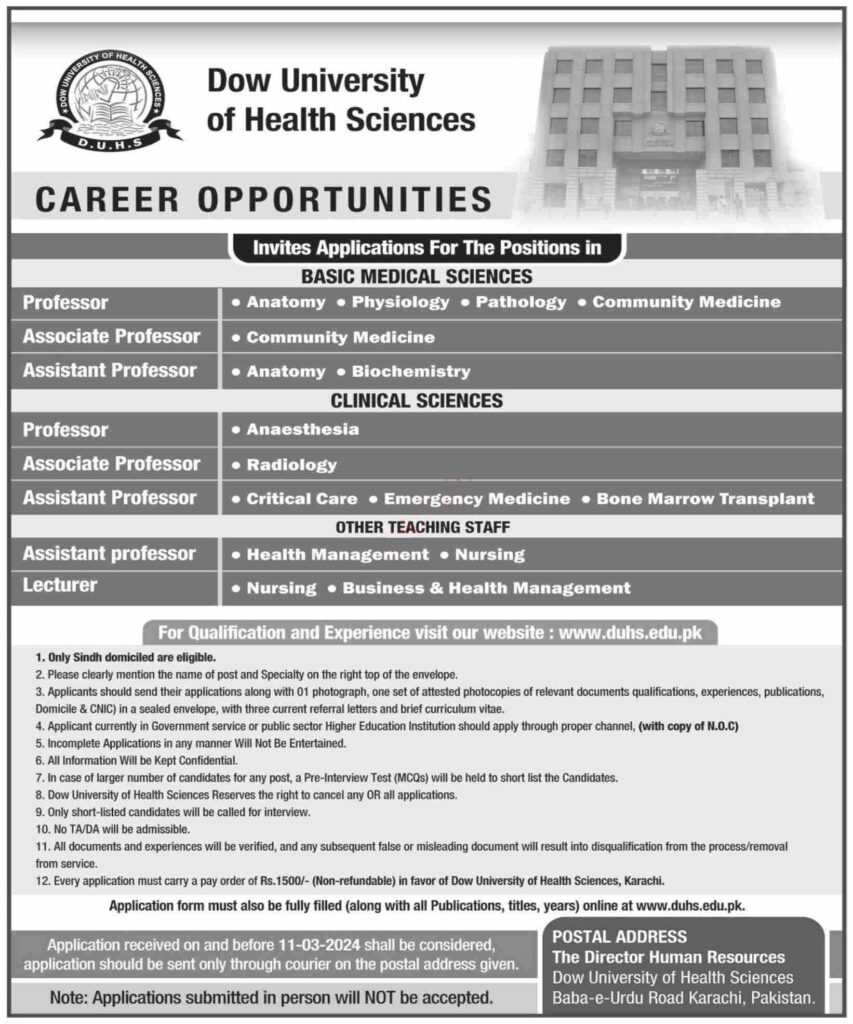 latest jobs in karachi, jobs in sindh, new jobs at dow university of health sciences 2024, latest jobs in pakistan, jobs in pakistan, latest jobs pakistan, newspaper jobs today, latest jobs today, jobs today, jobs search, jobs hunt, new hirings, jobs nearby me,