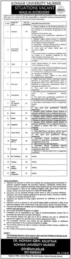 latest jobs in murree, new jobs at kohsar university murree 2024, latest jobs in pakistan, jobs in pakistan, latest jobs pakistan, newspaper jobs today, latest jobs today, jobs today, jobs search, jobs hunt, new hirings, jobs nearby me,