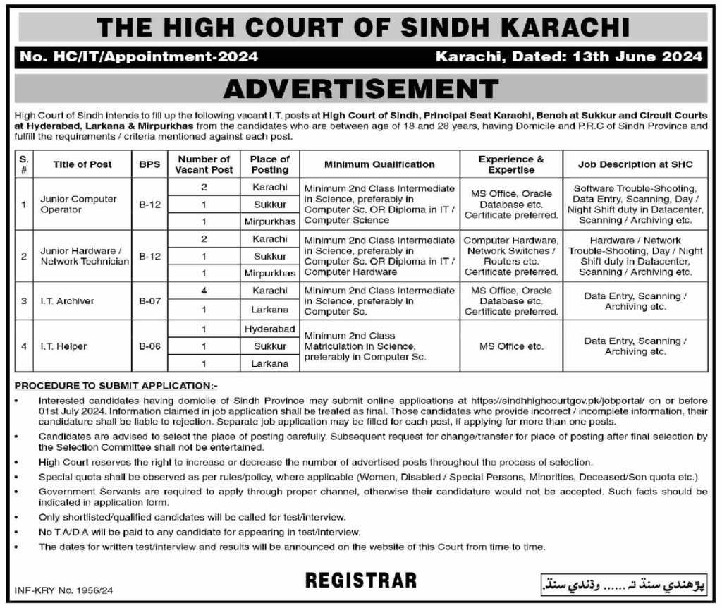 latest jobs in karachi, jobs in sindh, jobs at high court of sindh karachi 2024, latest jobs in pakistan, jobs in pakistan, latest jobs pakistan, newspaper jobs today, latest jobs today, jobs today, jobs search, jobs hunt, new hirings, jobs nearby me,