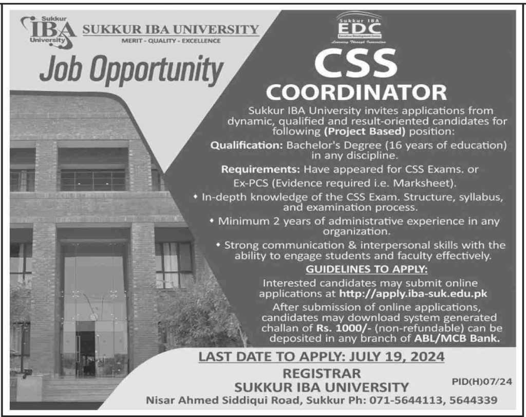 latest jobs in sukkur, jobs in sukkur, css coordinator job at iba sukkur 2024, latest jobs in pakistan, jobs in pakistan, latest jobs pakistan, newspaper jobs today, latest jobs today, jobs today, jobs search, jobs hunt, new hirings, jobs nearby me,