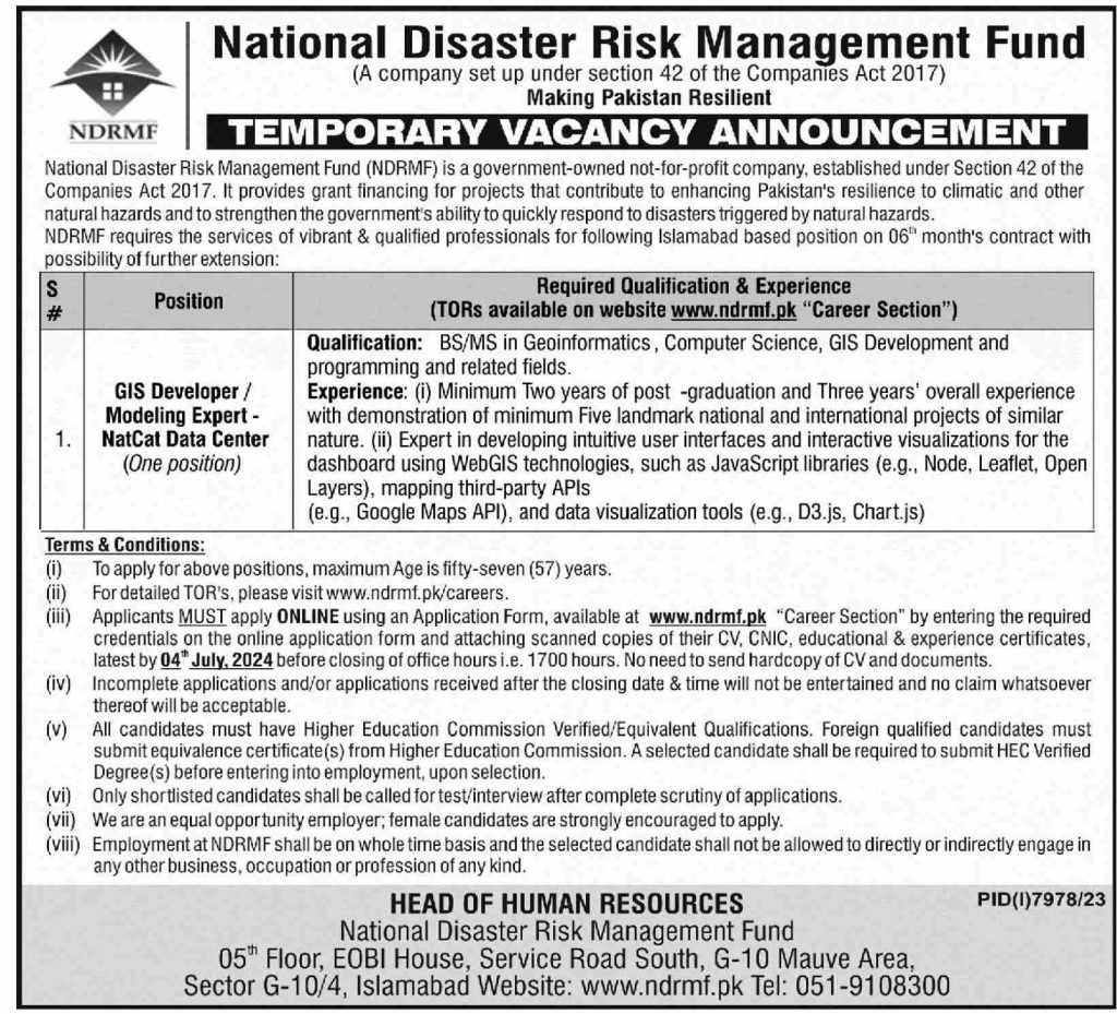 latest jobs in islamabad, ndrmf jobs, gis developer job at ndrmf 2024, latest jobs in pakistan, jobs in pakistan, latest jobs pakistan, newspaper jobs today, latest jobs today, jobs today, jobs search, jobs hunt, new hirings, jobs nearby me,