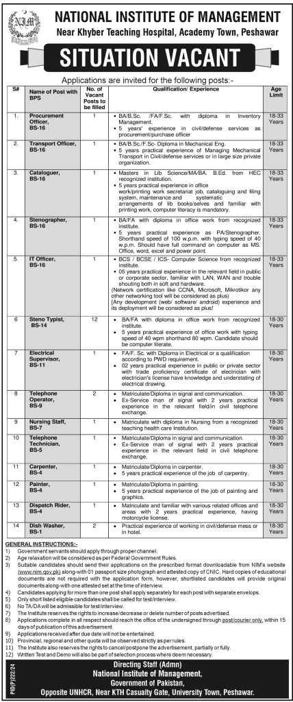 latest jobs in peshawar, jobs in kpk, national institute of management jobs 2024, latest jobs in pakistan, jobs in pakistan, latest jobs pakistan, newspaper jobs today, latest jobs today, jobs today, jobs search, jobs hunt, new hirings, jobs nearby me,