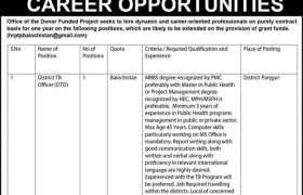 Donor Funded Project Jobs at Rajanpur 2024