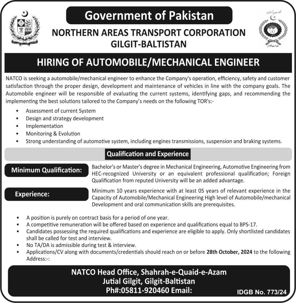 latest jobs in natco, jobs in gilgit baltistan, automobile engineer job at natco gb 2024, latest jobs in pakistan, jobs in pakistan, latest jobs pakistan, newspaper jobs today, latest jobs today, jobs today, jobs search, jobs hunt, new hirings, jobs nearby me