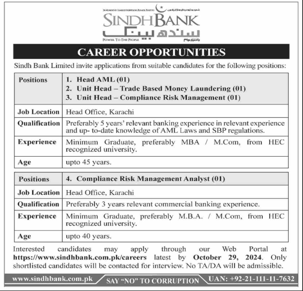 latest jobs in sindh bank, vacancies at sindh bank limited 2024, latest jobs in pakistan, jobs in pakistan, latest jobs pakistan, newspaper jobs today, latest jobs today, jobs today, jobs search, jobs hunt, new hirings, jobs nearby me