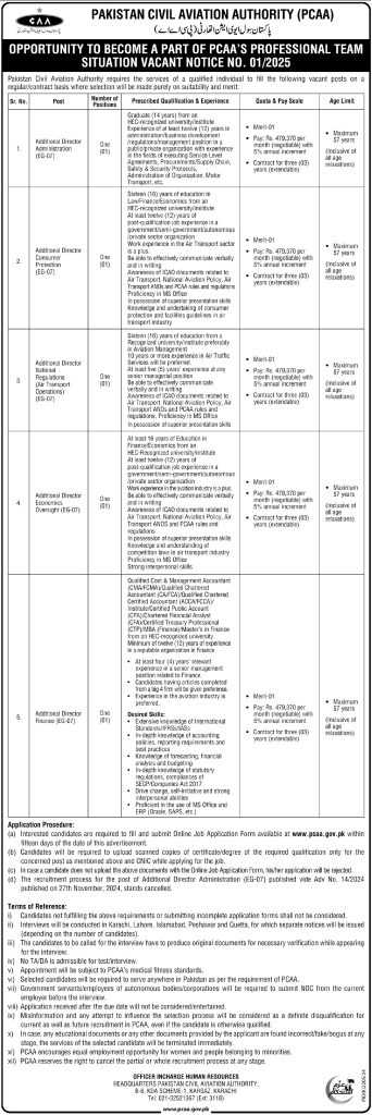 latest jobs in sindh, jobs in karachi, jobs at civil aviation authority 2025,