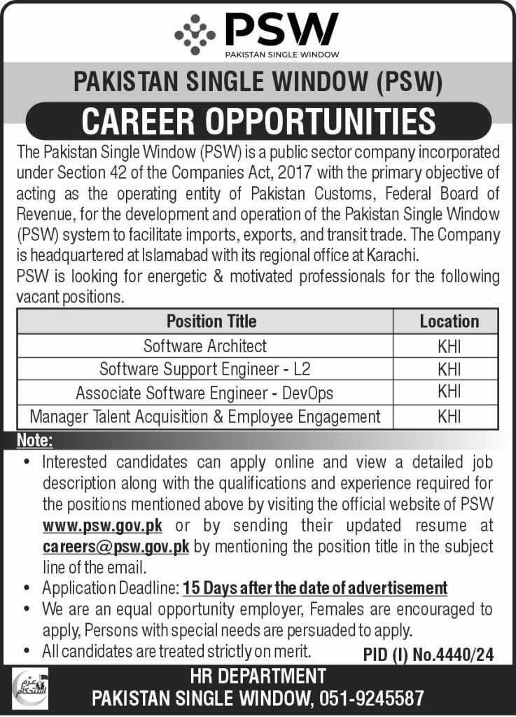 latest jobs in islamabad, psw islamabad, jobs at psw islamabad 2025, 